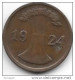 Germany  Weimar 2 Rente   Pfennig 1924  D  Km 31    Vf+ - 2 Rentenpfennig & 2 Reichspfennig
