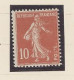 VARIETÉ- N°138  -10c ROUGE  (IA)  SEMEUSE CAMÉE  N** - PLI VISIBLE AU DOS "C" De 10c ABSENT AINSI QUE LE "S" FINAL DE PO - Unused Stamps