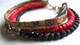 Bracelet Multirangs, Pierre De Lave, Bracelet Artisanal, Cuir, Liège, Bois, Soie De Sari, Pompon, Bijou Nomade, Ethnique - Armbanden