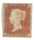 Ua671:  One Penny Red : Imperforated : F__J : Mint With Some Gum : Ply In Paper.. - Ongebruikt