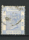 H-K  Yv. N° 37 ; SG N° 35 Fil CA  (o) 5c Bleu Victoria Cote 1,5 Euro BE  2 Scans - Usati