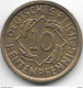 *germany  Weimar 10 Rente  Pfennig 1924 G    Km 33 Vf - 10 Renten- & 10 Reichspfennig