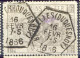 Tb173: Met Violet Pub Stempel: ...XLE... N°: SP6 : HEXAGONE : Type: B : BRUXELLES(DUQUESNOY)  - Zonder Speldeprik - - Usados