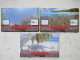 MARSHALL ISLANDS   3   CARDS   RECIF  BEACH AND PALM TREES - Marshall Islands