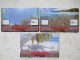 MARSHALL ISLANDS   3   CARDS   RECIF  BEACH AND PALM TREES - Isole Marshall