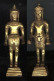 Buddha's Father Gold Covered Statue 17-1800s Standing Figure 14.5 Cm Tall - Arte Asiático