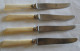 4 Anciens Couteaux De Table Lame Acier Fondu, Manche Os Et Nacre. Style Napoléon III - Cuchillos