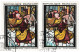 France 1963 Y&T 1377. 2 FDC, Vitrail De L'église Ste Foy, Conches. Curiosité, Détails Jaune Et Rose En Haut à Droite - Glas & Fenster