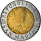 Monnaie, San Marino, 500 Lire, 1996, Rome, SPL, Bi-Metallic, KM:357 - San Marino