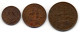 SOUTH AFRICA, Set Of Three Coins 1/4, 1/2, 1 Penny, Bronze, Year 1940-47, KM # 23, 24, 25 - South Africa