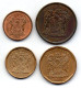 SOUTH AFRICA, Set Of Four Coins 1, 5, 10, 20 Cents, Copper, Brass, Year 1996-97, KM # 158, 160, 161, 162 - South Africa