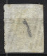 SUISSE Ca.1854-62: Le ZNr. 24F, "Helvétie ND", 3-4 Marges Obl. Grille, Forte Cote - Gebraucht