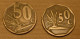 Afrique Du Sud - Lot De Deux Pièces De 50c - 1993 Et 2008 - South Africa