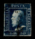 Antichi Stati Italiani - Sicilia - 1859 - 10 Grana Azzurro Cupo (12) - Usato - Margine Alto A Filo - Autres & Non Classés