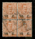 Regno - Vittorio Emanuele III - 1905 - Floreale Quartina 15 Cent Su 20 Con Soprastampa Fortemente Spostata In Senso Oriz - Andere & Zonder Classificatie