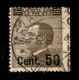Regno - Vittorio Emanuele III - 1923 - 50 Su 40 Cent Michetti (139w) - Non Dentellato A Destra - Usato - Otros & Sin Clasificación