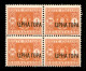 Occupazioni II Guerra Mondiale - Montenegro - 1941 - 1 Lira Segnatasse (10 Varietà) In Quartina - Soprastampa A Destra - - Other & Unclassified