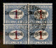 Uffici Postali All'Estero - Levante - Costantinopoli - 1922 - Quartina Del 1 Lira (4ab) Con Soprastampa Fortemente Spost - Andere & Zonder Classificatie