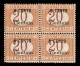 Uffici Postali All'Estero - Levante - Tientsin - 1918 - 8 Cent Su 20 (6) In Quartina - Gomma Integra - Sonstige & Ohne Zuordnung