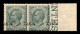 Colonie - Libia - 1912 - 5 Cent Leoni (3p + 3 Lc) - Coppia Orizzontale Bordo Foglio Con Soprastampa Obliqua Spostata A D - Otros & Sin Clasificación