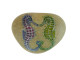 Seahorses Hand Painted On A Heart-Shaped Beach Stone Paperweight - Animaux