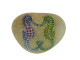 Seahorses Hand Painted On A Heart-Shaped Beach Stone Paperweight - Animals