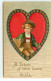 N°17575 - Carte Gaufrée - Clapsaddle - A Token Of True Love - Garçon Dans Un Coeur - Valentine's Day