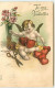 N°12985 - Carte Gaufrée - To My Valentine - Ange Accrochant Des Coeurs Ensemble - Saint-Valentin