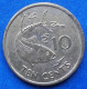 SEYCHELLES - 10 Cents 2003 "Yellowfin Tuna" KM# 48.2 Republic (1976) - Edelweiss Coins - Seychellen