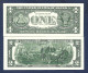 USA United States $2 Dollar 1995 & $1 Dollar 2009 MIRROR IMAGE RADAR SET UNC - Federal Reserve (1928-...)