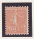 VARIÉTÉ - N° 199  N*  SEMEUSE LIGNÉE 50 C ROUGE -5 DE 50 PARTIELLEMENT EFFACÉ ( Cérès N*199 P) - Unused Stamps