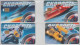 RUSSIA 2000 SPEED PLANE BOAT MOTORCYCLE CAR SKI KAYAK SKATING RUNNING FULL SET OF 4 CARDS - Spazio