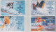 RUSSIA 2000 SPEED PLANE BOAT MOTORCYCLE CAR SKI KAYAK SKATING RUNNING FULL SET OF 4 CARDS - Ruimtevaart