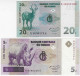 Congo Banknote 20 Centimos + 5 Francs 1997 Pick-83 And Pick-86 Fauna Rhinoceros Waterbuck Uncirculated Catalog US$ 66,25 - Non Classificati