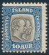 Iceland Islande Island 1907: 10 Aur Grey/blue Official, F Mint NH, Facit TJ36 (DCIS00003) - Servizio