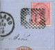 1869 40 C Rose LAC Milano à Saint-Etienne TB. - Entry Postmarks