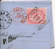 1869 40 C Rose LAC Milano Staz Via Lanslebourg  à Saint-Etienne TB. - Entry Postmarks
