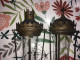 2 Anciennes Lanternes De Procession / Religieuse, En Cuivre/laiton Et Verre - Religieuze Kunst