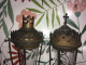 Delcampe - 2 Anciennes Lanternes De Procession / Religieuse, En Cuivre/laiton Et Verre - Religieuze Kunst