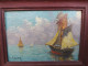 Tableau Peinture Miniature Marine Voilier Signée A. Roger - Oils