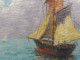 Tableau Peinture Miniature Marine Voilier Signée A. Roger - Huiles