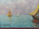 Tableau Peinture Miniature Marine Voilier Signée A. Roger - Oils