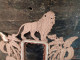 Delcampe - Ancien Cadre Photo Bois Chantourné XIXème Lion Jungle Exotique - Wood