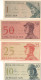 4 Billets De Banque Anciens/1-10-25 Et 50 Sen /Bank Indonesia /Pertjetakan Kebarojan 1964    BILL250 - Indonesien