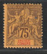 GRANDE COMORE - N°12 * (1897) 75c Violet Sur Jaune - Unused Stamps