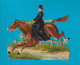 1890 Cheval Équitation Femme Amazone Superbe Chromo Decoupis Allemand Allemagne Saut Obstacle - Animales