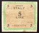 5 AM LIRE SERIE MONOLINGUE 1943 F.l.c. Sostitutiva Asterisco R2 RR  LOTTO 2619 - 2. WK - Alliierte Besatzung