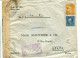 Etats Unis 1916 Affranchissement Sur Lettre Recommandée Avec Censure Pour La France Paquebot Adriatic - Marcofilia