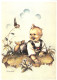 ILLUSTRATION, HUMMEL, YOUNG CRAWLER, NR. 62.1143, CHILD, BOY, BIRD, SIGNED, POSTCARD - Hummel