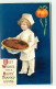 N°17696 - Carte Gaufrée Clapsaddle - Best Wishes For A Happy Thanksgiving - Cuisinier Portant Une Tarte à La Citrouille - Thanksgiving